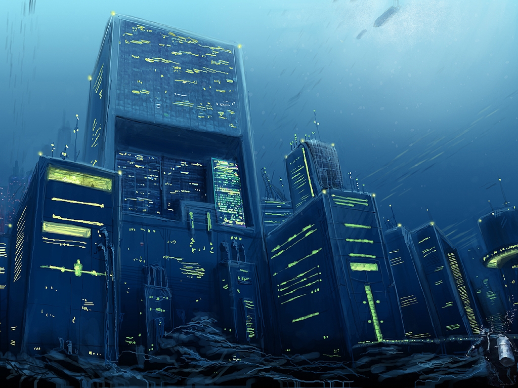 Город поды. Подводный город. Подводный город будущего. Город под водой. Здания под водой.