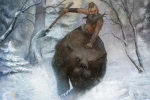 Северный варвар на ездовом медведе