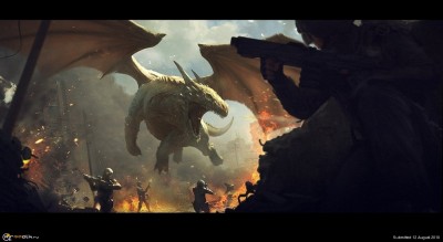 Dragon_vs_soldiers_by_AndreeWallin.jpg